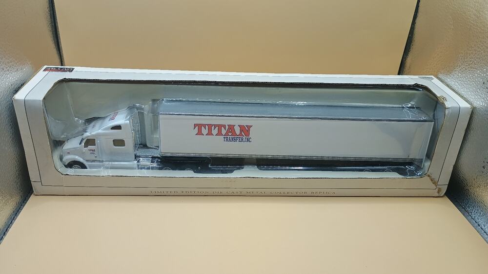 SpecCast 1:64 Scale Titan Transfer Inc. Peterbilt 387 & Box Trailer